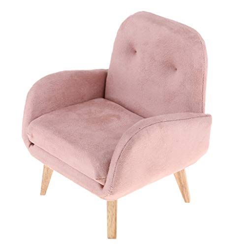  CUTICATE 1:6 Scale Flannelette Sofa Armchair for Dollhouse Living Room or Bedroom Decor, 12inch Dolls Accessories, Furniture for Blythe