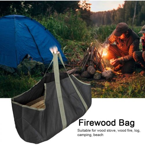  CUTULAMO Firewood Bag, Firewood Holder Durable Multifunctional for Camping Beaches Landscaping for Wood Stove