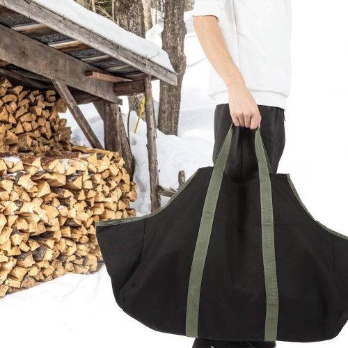  CUTULAMO Firewood Bag, Firewood Holder Durable Multifunctional for Camping Beaches Landscaping for Wood Stove