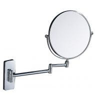 CUUYQ Makeup/Vanity Mirror Wall Mounted, 3X Magnification Makeup Mirror Two-Sided 360° Swivel Bathroom Mirror Extendable Bathroom Mirror,Silver_8inch