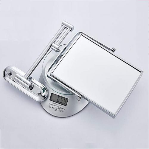  CUUYQ Makeup/Vanity Mirror Wall Mounted 3X Magnification Two-Sided Bathroom Mirror 360° Swivel Extendable Cosmetic Mirror Stainless Steel 15X20 cm,Silver