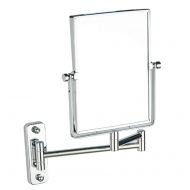 CUUYQ Makeup/Vanity Mirror Wall Mounted, Two-Sided 3X Magnification Bathroom Mirror 360° Swivel Extendable Cosmetic Mirror 15x205cm,Silver