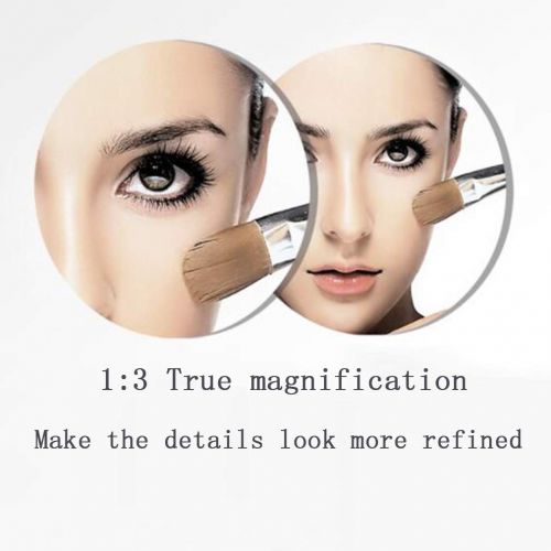  CUUYQ Makeup/Vanity Mirror Wall Mounted, Two-Sided 3X Magnification Bathroom Mirror 360° Swivel Extendable Cosmetic Mirror 15x205cm,Silver