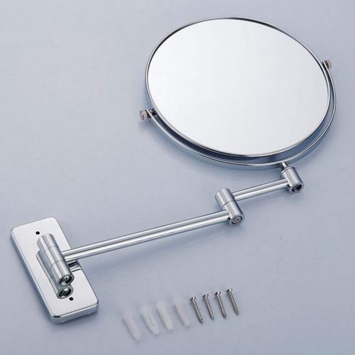  CUUYQ Wall Mounted Makeup/Vanity Mirror, Two-Sided 3X Magnification Bathroom Mirror Extendable Cosmetic Mirror 8inch Stainless Steel,Silver