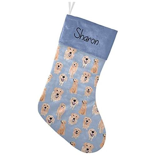  CUXWEOT Personalized Funny Dog Christmas Stocking Customize Name Decor for Xmas Tree Fireplace Hanging Party 17.52 x 7.87 Inch