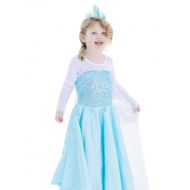 CVERRE Girls Cosplay Dress Snowflakes Costume Snow Princess Dress