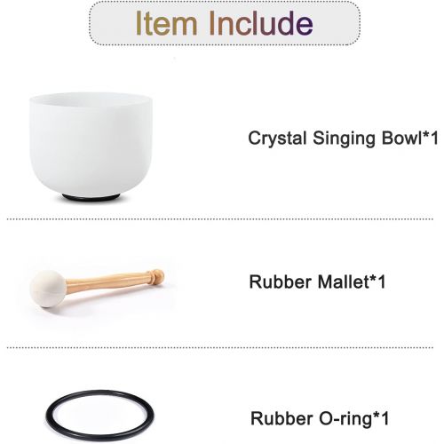  CVNC 8 B Note Crown Frosted Quartz Crystal Singing Bowl Free mallet & O-ring Sound Healing Instrument명상종 싱잉볼