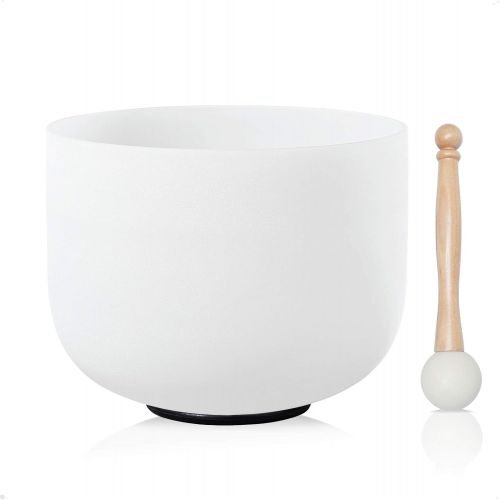  CVNC 8 B Note Crown Frosted Quartz Crystal Singing Bowl Free mallet & O-ring Sound Healing Instrument명상종 싱잉볼