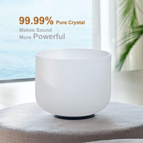  CVNC 8 B Note Crown Frosted Quartz Crystal Singing Bowl Free mallet & O-ring Sound Healing Instrument명상종 싱잉볼