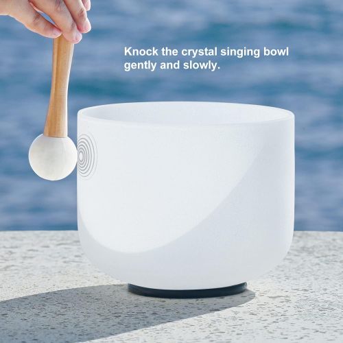  CVNC 8 C Note Root Frosted Quartz Crystal Singing Bowl With Free Mallet & O-ring Sound Healing Instrument명상종 싱잉볼