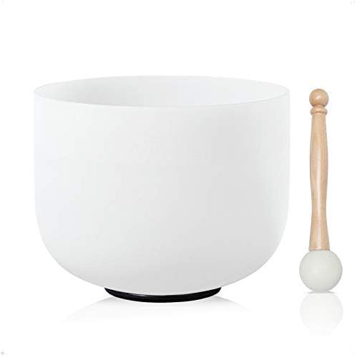  CVNC 8 Inch F Note Heart Frosted Quartz Crystal Singing Bowl For Yoga Meditation Free Mallet & O-ring Sound Therapy명상종 싱잉볼