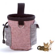 CWH&WEN Portable Outdoor Pet Dog Treat Pouch Dog Training Treat Bags Pet Feed Storage Pouch Puppy Snack Reward Waist Bag, Resistant to Dirt and Easy to Clean