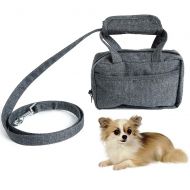 CWH&WEN Dog Travel Bag - Dog Treat Training Pouch Oxford Feed Storage Bag Portable Snack Reward Waist Bag with Shoulder Strap for Outdoor Travel, Anti-Dirty and Easy to Clean