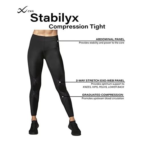  CW-X Womens Mid Rise Full Length Stabilyx Compression Legging Tights