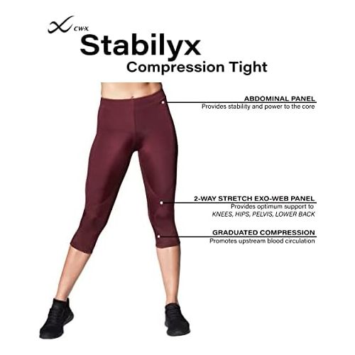  CW-X Womens Stabilyx Joint Support 3/4 Capri Compression Tight