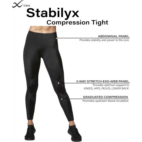  CW-X Womens Mid Rise Full Length Stabilyx Compression Legging Tights