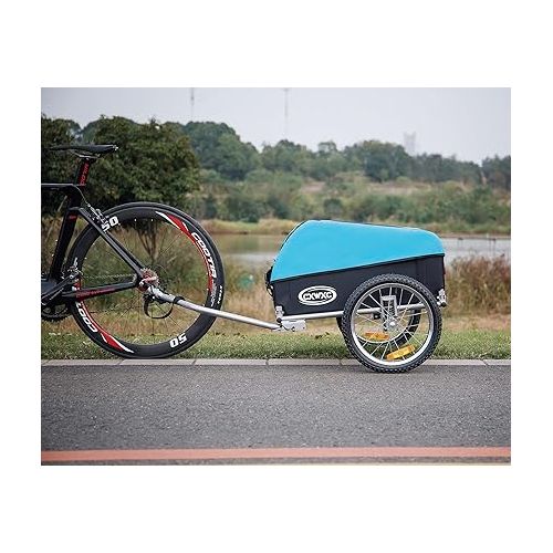  Bike Cargo Trailer, Foldable Frame 88 lbs Max Load, 16'' Quick-Release Wheel, Not for Kids or Animals