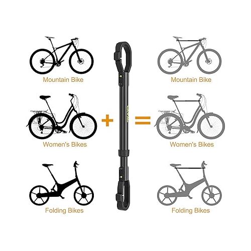  Bike Crossbar Adapter for Bike Rack (32kg/70lbs) - Top Tube Cross-Bar Adjustable - Bicycle Bike Adapter Bar for Low-Step Step-Through Bikes, BMXs, Ladies and Kids Bikes (1 PC)