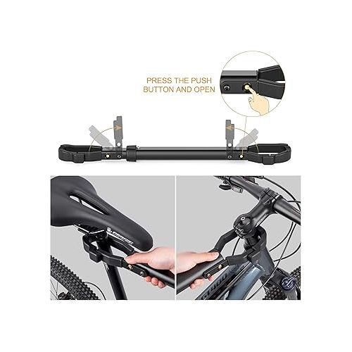  Bike Crossbar Adapter for Bike Rack (32kg/70lbs) - Top Tube Cross-Bar Adjustable - Bicycle Bike Adapter Bar for Low-Step Step-Through Bikes, BMXs, Ladies and Kids Bikes (1 PC)