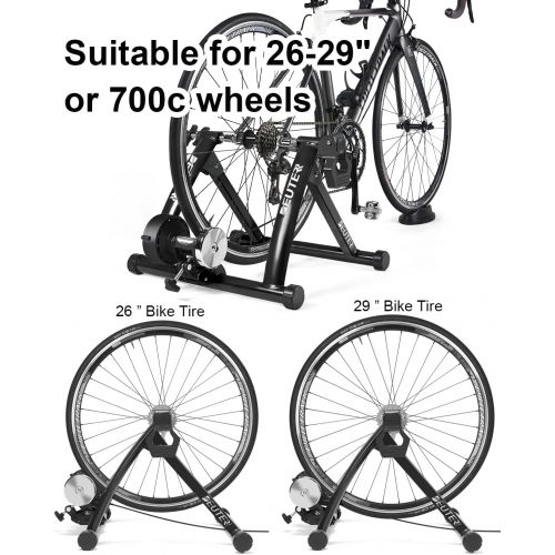  [아마존베스트]Deuter Bike Trainer, Magnetic Bicycle Stationary Stand for Indoor Exercise Riding, Portable, Quick Release Skewer & Front Wheel Riser Block Included