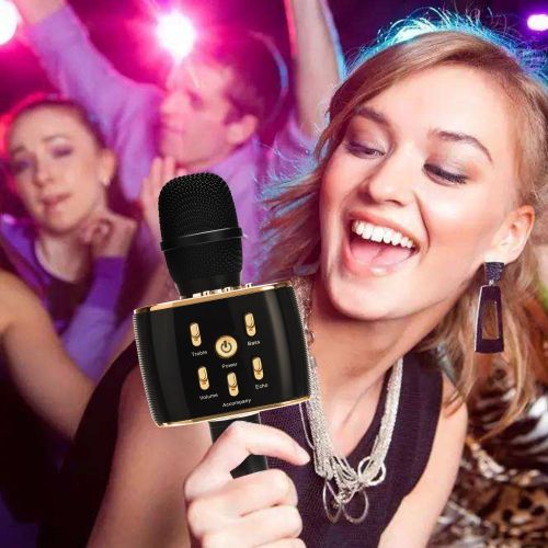  CYGG Wireless Karaoke Microphone 12W Hi-Fi Bluetooth Speaker Player For Iphone Android Smartphone, Dual Drivers For Superior Sound Capsule 16 Hours Playtime