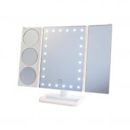 CYHWDHW LED Makeup Mirror Desktop Three-Sided Folding with 3X5X10X Magnifying Glass