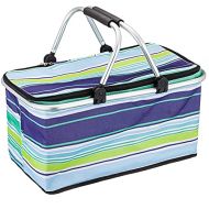 CYKJ Large Size Picnic Basket Insulated- Strong Aluminum Frame - Waterproof Lining - Collapsible Design for Easy Storage - Take it Camping, Picnicking, Lake Trips, or Family Vacati