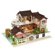 CYL Miniature Japanese/Chinese Wooden Dollhouse DIY House Mini Model with LED Kit Best Gift for Children Friends (Dream in Ancient)