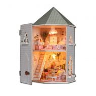 CYL Love Castle House Model Puzzle Dollhouse Miniature DIY House Model Kit Mini Room DIY Gift for Friends, Lovers and Families