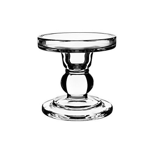  CYS EXCEL Glass Candle Holders for 3 Pillar Candle and 3/4 Taper Candle, Wedding decoration, Candlestick Set of 3, H-3.5, 4.5 and 5.5 with 3.25 Diameter