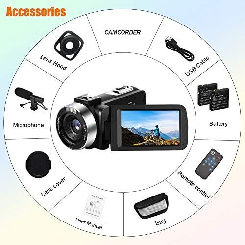  [아마존베스트]CZ Video Camera Camcorder 4K Ultra HD 48MP WiFi for YouTube 3.0-Inch / 7.6-cm Touchscreen