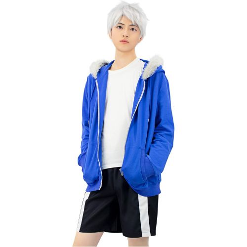  할로윈 용품C-ZOFEK Sans Cosplay Blue Jacket Hoodie with Shorts for Costume (Medium)