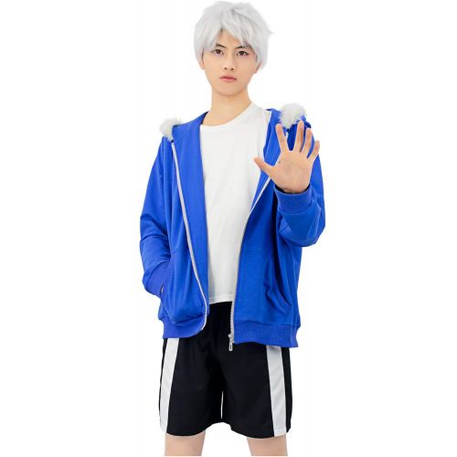  할로윈 용품C-ZOFEK Sans Cosplay Blue Jacket Hoodie with Shorts for Costume (Medium)