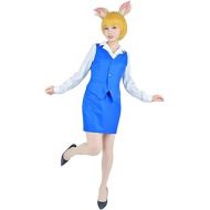 할로윈 용품C-ZOFEK Womens Anime Retsuko Cosplay Office Blue Uniform Set Halloween Costume