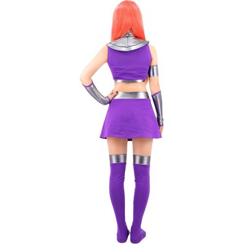  할로윈 용품C-ZOFEK US Size Princess Koriandr Cosplay Costume Purple Outfit with Stockings (X-Large)