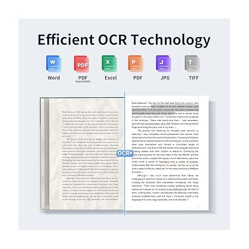  CZUR ET16 Plus Advanced Book & Document Scanner, 2nd Gen Auto-Flatten&Deskew Tech, 16MP Camera, Capture A3, 186 Languages OCR, Convert to PDF/Searchable PDF/Word/Tiff/Excel, Run On Windows&MacOS