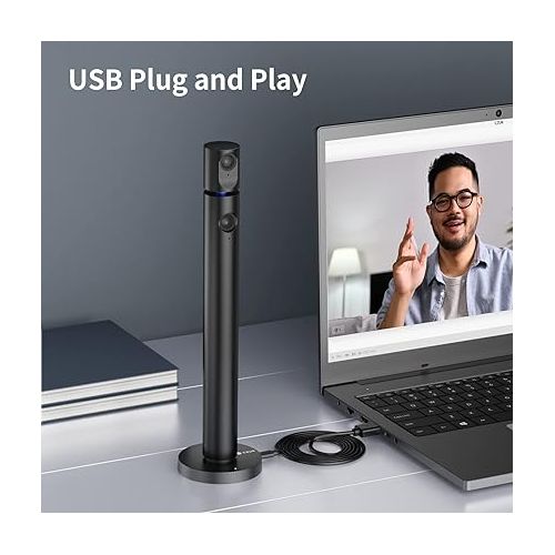  CZUR Halo X Pro Dual Webcam for PC, 1080P Web Camera with Microphone, USB Camera for Computer, 90° View, Plug & Play, Compatible with Windows&Mac, for Skype/TikTok/YouTube/Yahoo Messenger