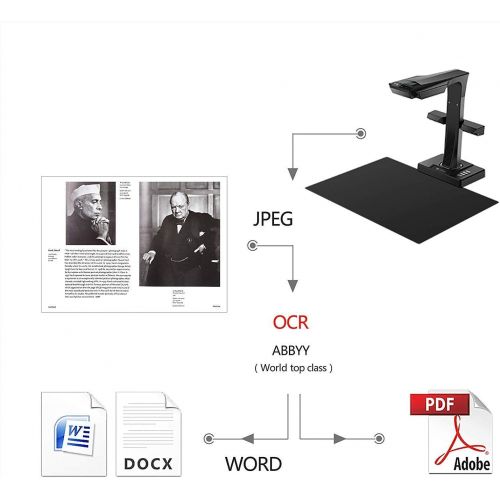  [아마존베스트]CZUR ET18-P Upgrade Book Scanner Quick Scan Document Scanner to PDF Convert / Searchable PDF / Word / Excel Max Scan Range A3 for Office Library