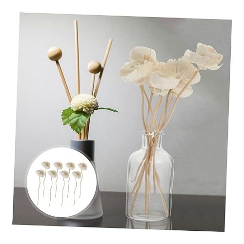  Cabilock 8pcs Tong Grass Flower Diffuser Rattans Home Accessories Diffusers Sticks Humidifier Reed Fragrance Diffuser Essential Oil Sticks Wax Flowers Bride Wood Flower Purifying Air White