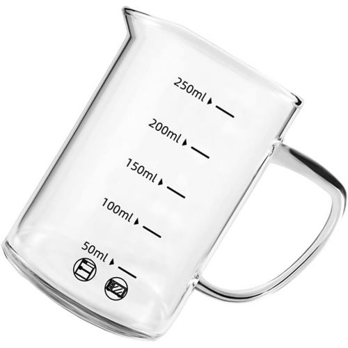  Cabilock Glass Clear Measuring Cup Coffee Milk Frothing Pitcher Shot Glass Espresso Jugs for for Espresso Cappuccino Latte Maker