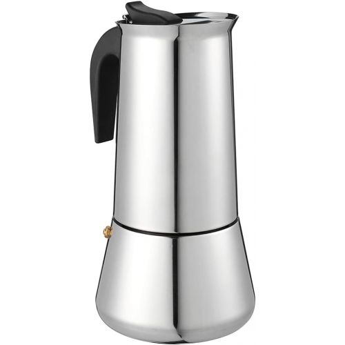  Cabilock Stainless Steel Pot Stovetop Espresso Maker Italian Coffee Maker Classic Cafe Maker for Home Kitchen (Silver)