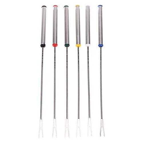  [아마존베스트]Cabilock Pack of 12 Stainless Steel Fondue Forks Dessert Server Skewer Forks for Cheese Meat Chocolate Dessert 24 cm