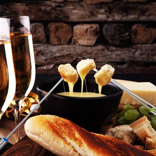  [아마존베스트]Cabilock Pack of 12 Stainless Steel Fondue Forks Dessert Server Skewer Forks for Cheese Meat Chocolate Dessert 24 cm