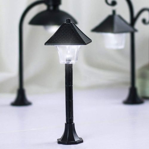  Cabilock 3pcs Mini Street Lamps Dollhouse Miniature Street Lights Model Railway Train Lamp Post Street for Miniature Scenes Fairy Garden Craft Decoration