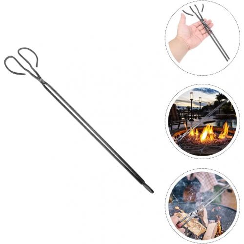  Cabilock Stainless Steel Barbecue Charcoal Tongs: Charcoal Cherry Picker Tool Wood Burning Stove Ash Rake Fire Pit Tongs Grill Poker Cleaning Tools