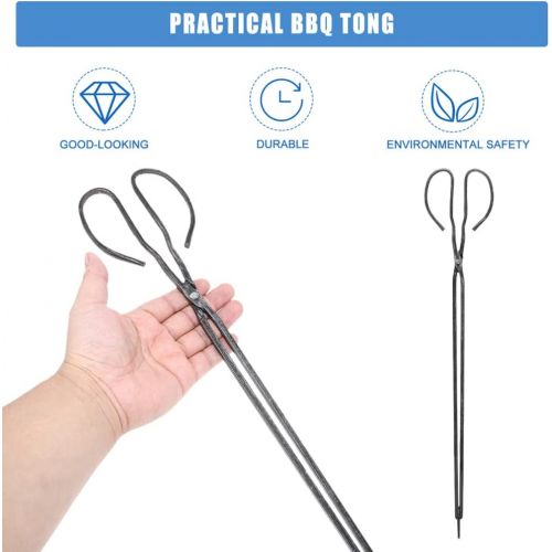  Cabilock Stainless Steel Barbecue Charcoal Tongs: Charcoal Cherry Picker Tool Wood Burning Stove Ash Rake Fire Pit Tongs Grill Poker Cleaning Tools