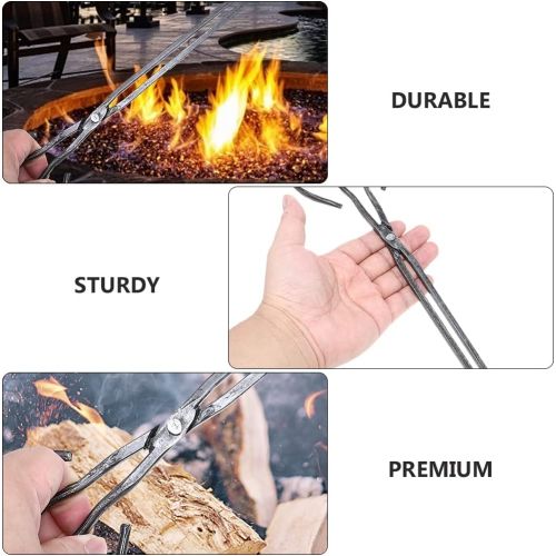  Cabilock Stainless Steel Barbecue Charcoal Tongs: Charcoal Cherry Picker Tool Wood Burning Stove Ash Rake Fire Pit Tongs Grill Poker Cleaning Tools