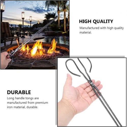  Cabilock Stainless Steel Barbecue Charcoal Tongs: Charcoal Cherry Picker Tool Wood Burning Stove Ash Rake Fire Pit Tongs Grill Poker Cleaning Tools