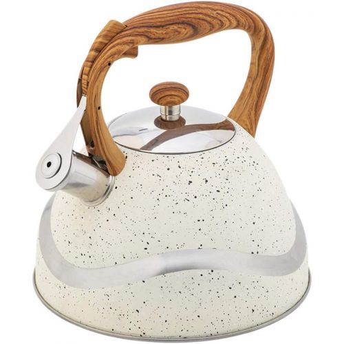  Cabilock 3. 5L Stainless Steel Whistling Tea Kettle Whistling Teakettle with Wood Handle Stove Top Boiling Teapot for Kitchen