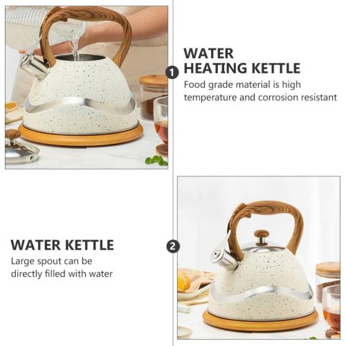  Cabilock 3. 5L Stainless Steel Whistling Tea Kettle Whistling Teakettle with Wood Handle Stove Top Boiling Teapot for Kitchen